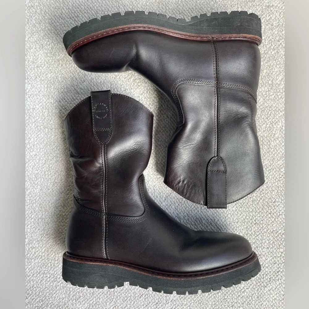 Filson Men’s Pull-On Roper Boots, Chocolate Brown, Size 9.5 - Picture 2 of 9